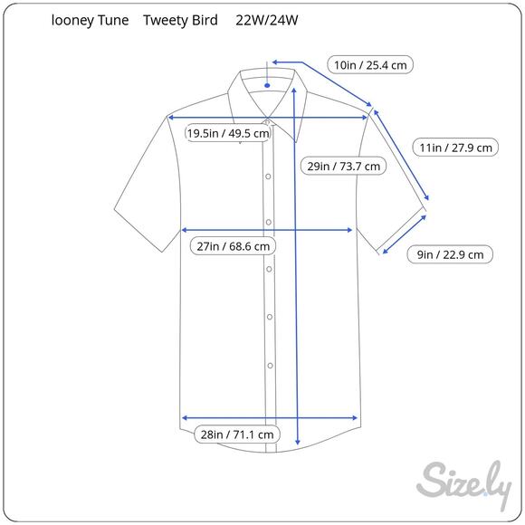 Looney Tunes Tweety Bird Jean Button-Up Shirt 2XL - Picture 6 of 6